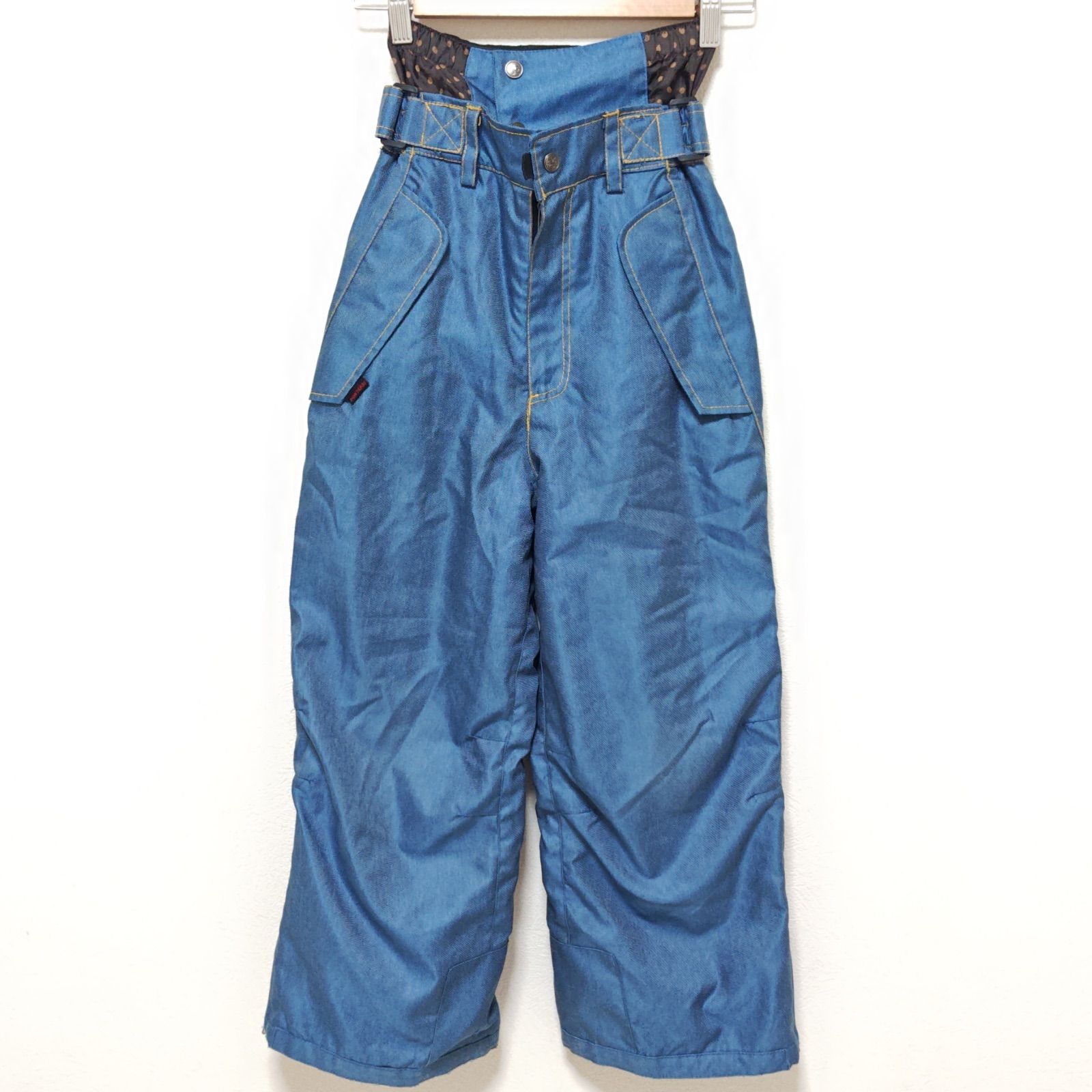 PONTAPES ポンタペス スノーウェア パンツ ボトムス パウダーガード 中綿 防寒 スキー スノーボード スノボ 雪遊び アウトドア ブルー デニム風 子供用 ジュニア サイズ130|M29090jF