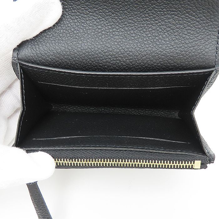 ルイヴィトン 二つ折り財布 ポルトモネ ロザリ レザー ブラック ルイ