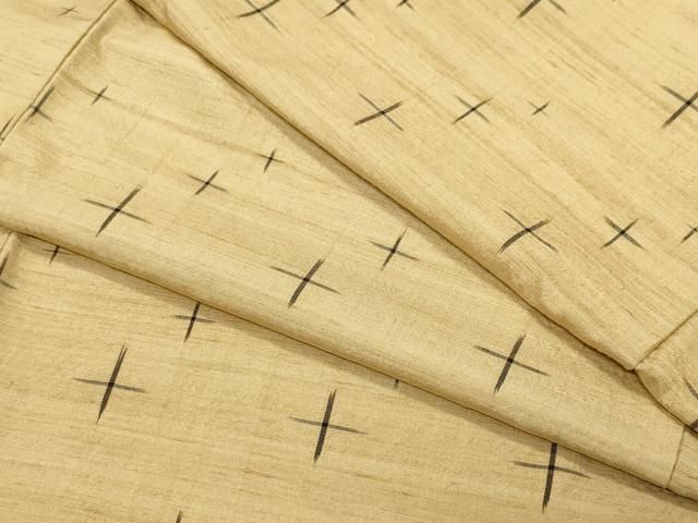 平和屋着物○国指定重要無形文化財 本場久米島紬 手織 十字