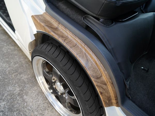 ハイエース 200系 1型 2型 3型 4型 5型 6型 7型 ナチュラルウッド調 フロント スカッフプレート 左右セット ステップカバー フェンダーカバー FFCRYSTALESIA_COM