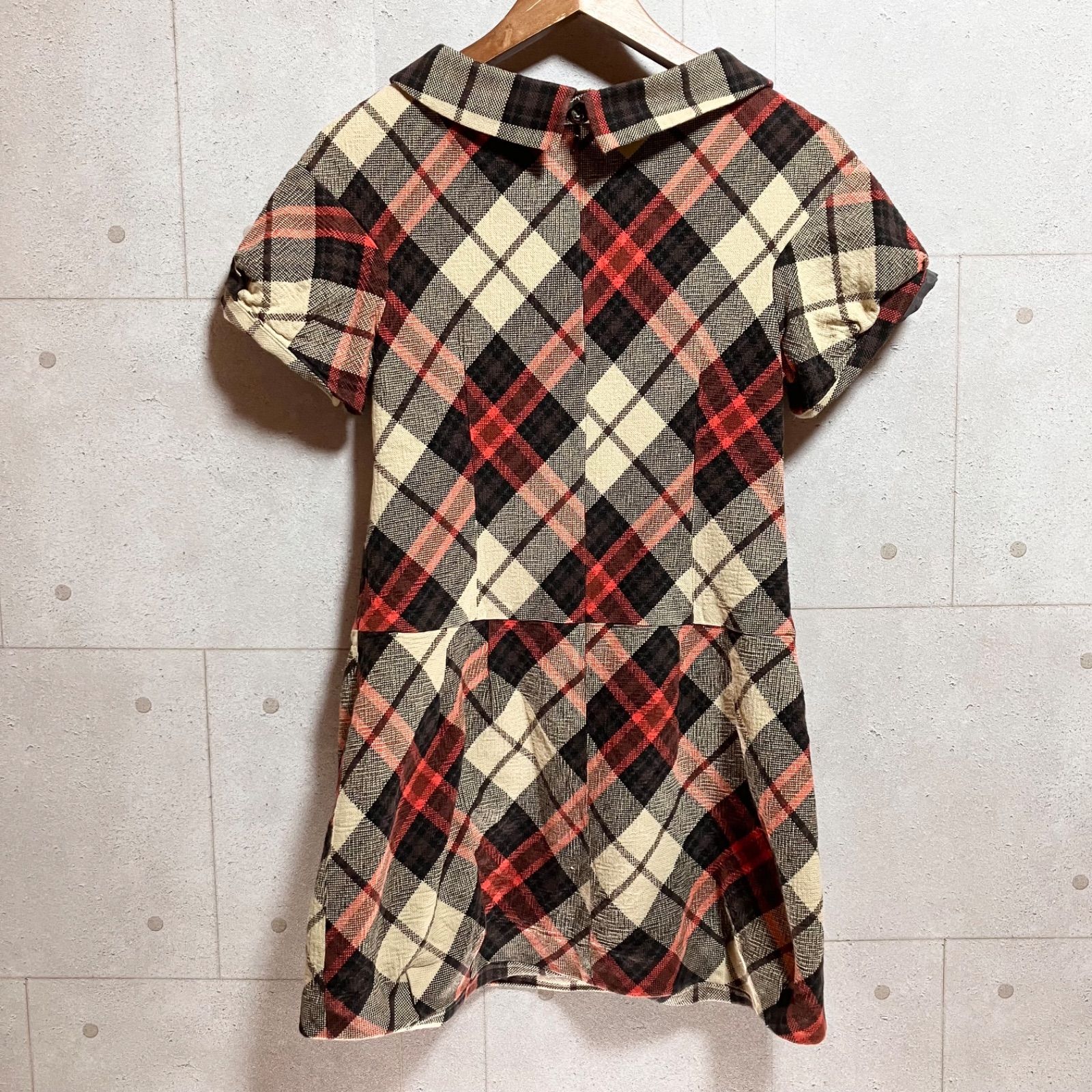 バーバリーブルーレーベル ミニシャツワンピース 半袖 チェック 黒 S y2k バーバリーブルーレーベル チェック 半袖ミニワンピース バーバリー