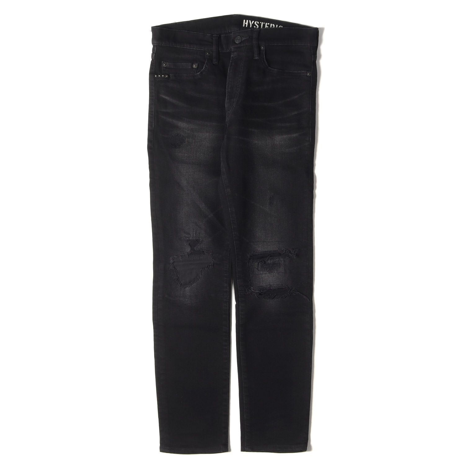 HYSTERIC GLAMOUR ヒステリックグラマー パンツ サイズ:30 KPR加工 ISKO リメイク スリム ブラック デニム パンツ 0261AP14 ブラック 黒 日本製 ボトムス ジーンズ ジーパン【メンズ】