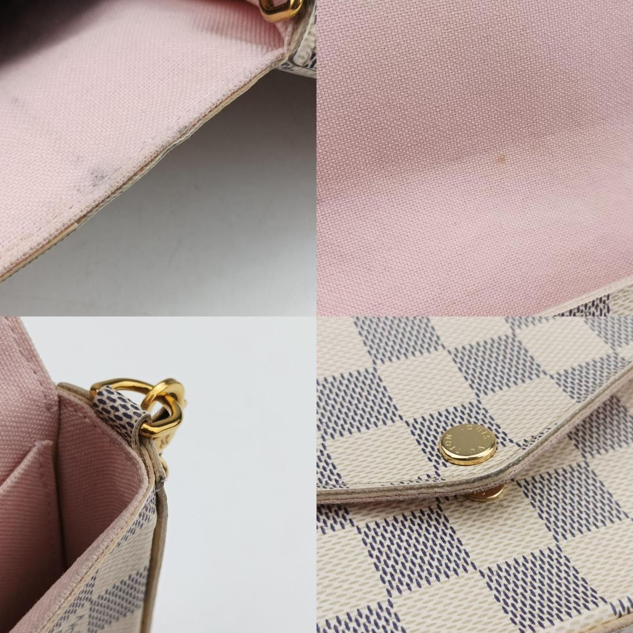 ルイヴィトンLouis Vuittonポシェットフェリシーアズールダミエ