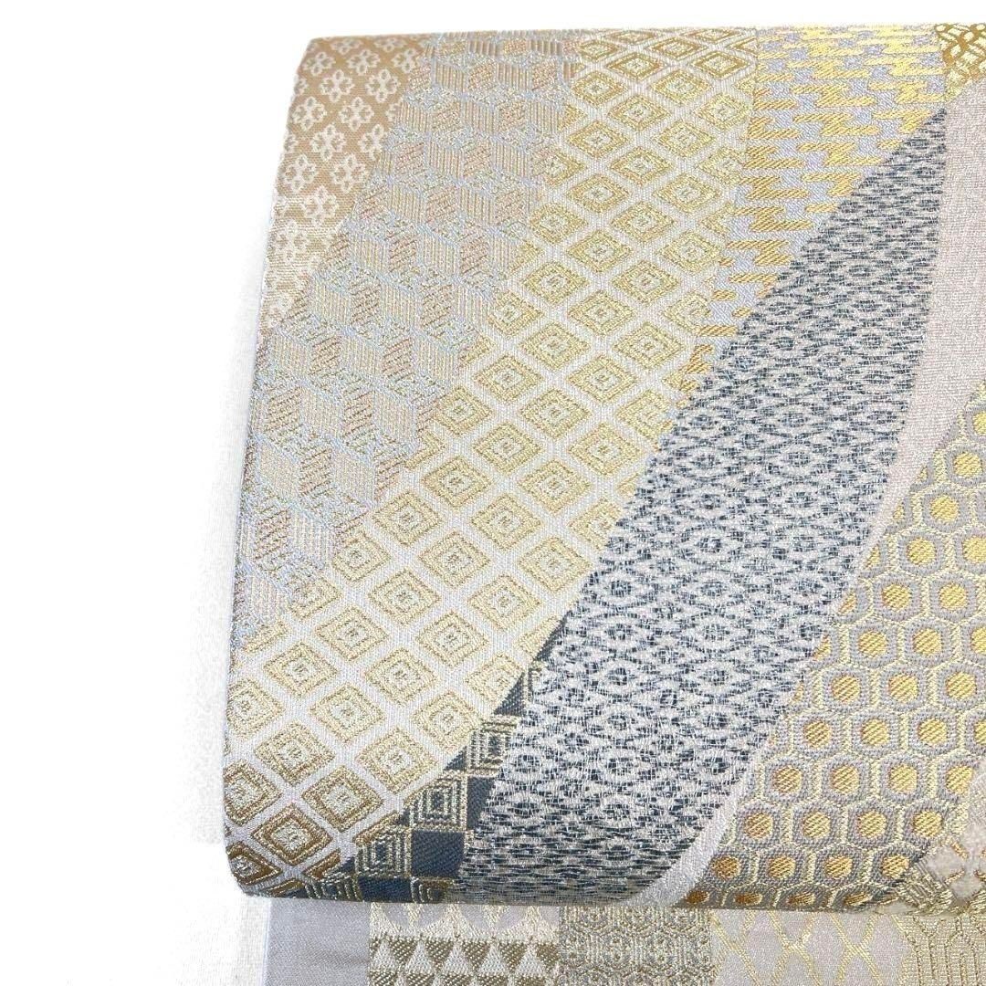 袋帯 拓慶長祥紋 七宝 菊青海波 籠目 花菱 麻の葉 金糸 着物