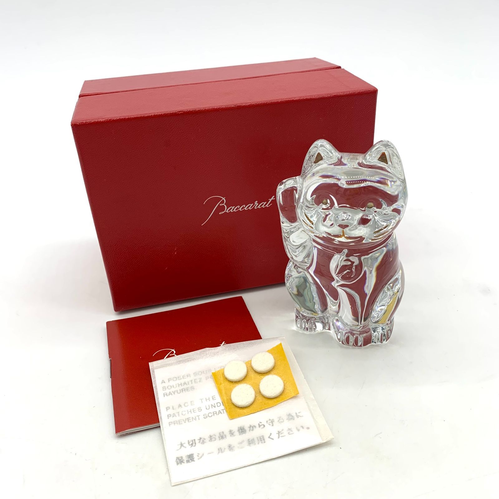 ▽【SAランク・新品未使用品】Baccart/バカラ 招き猫 オブジェ 置物 