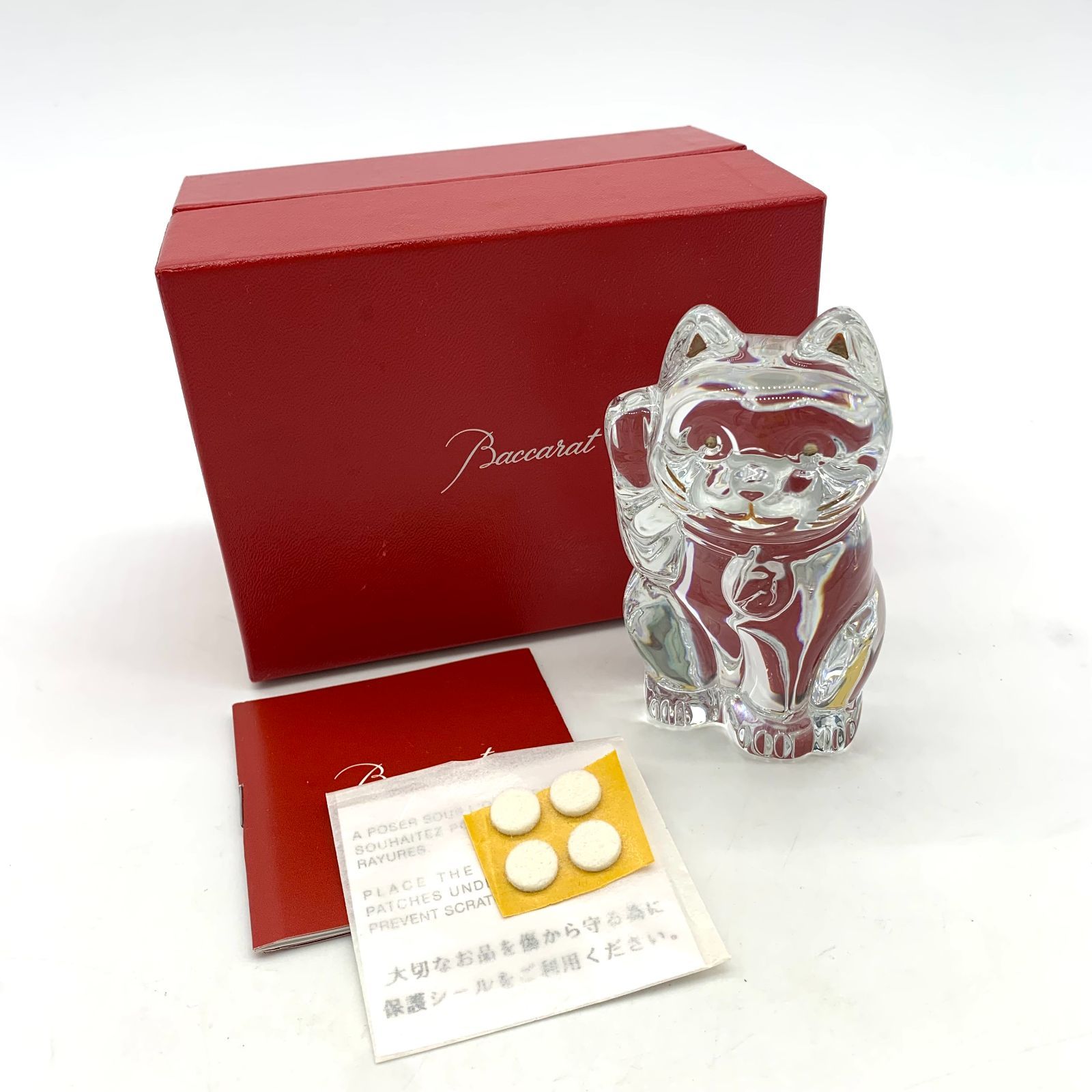 ▽【SAランク・新品未使用品】Baccart/バカラ 招き猫 オブジェ 置物