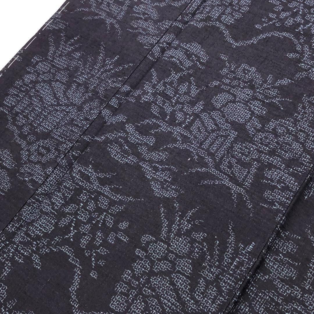 ⭐️未使用⭐️本場結城玉紬　結織苑　80亀甲　保証書　結城紬　袷　しつけ糸付き 本場結城紬 結城玉紬 結織苑 証紙付 100亀甲 紺鉄色 しつけ糸 K