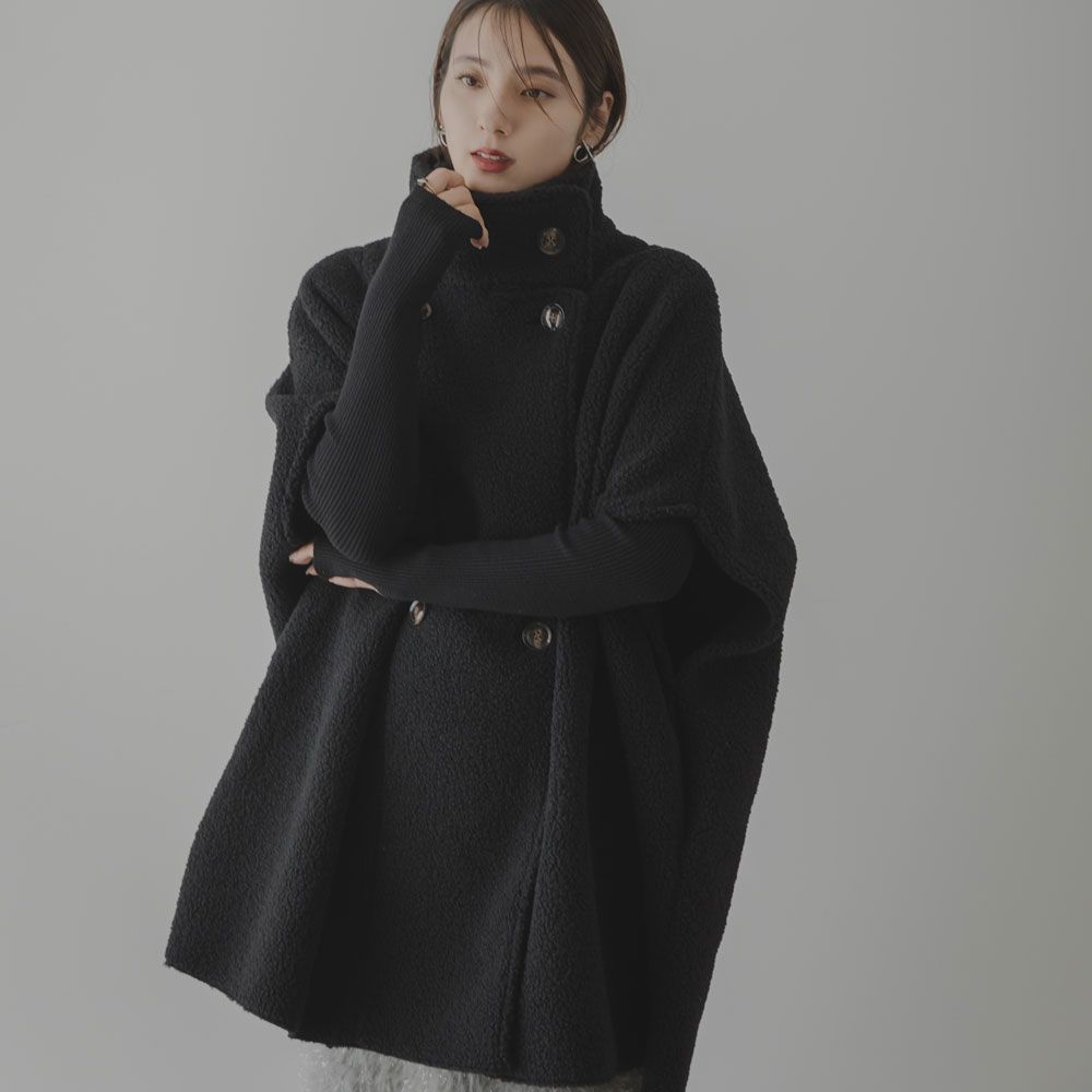 夢展望公式 [新品未使用] ムートンボアポンチョコート [ブラック] 他