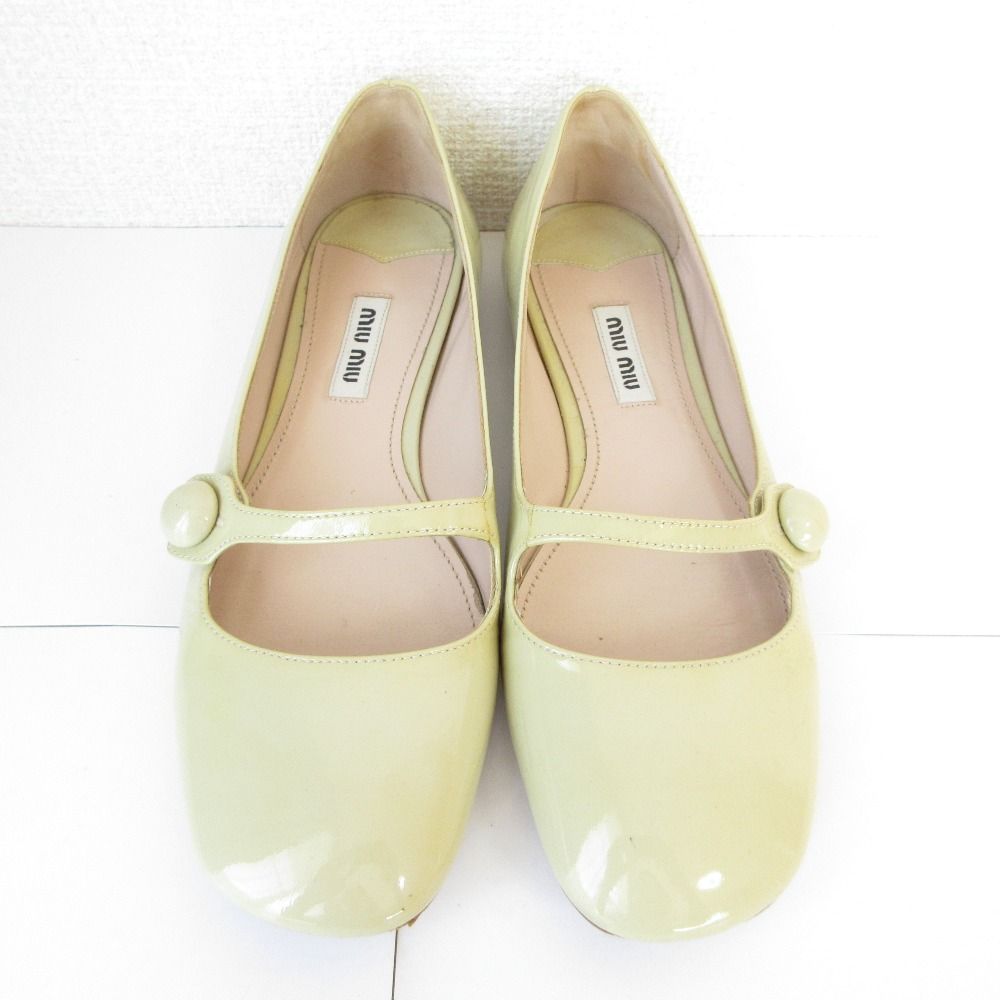 「miumiu」パテントメリージェーンパンプス✨美品 MIU MIU 39 ミュウミュウ パテント 厚底 メリージェーン パンプス 黒