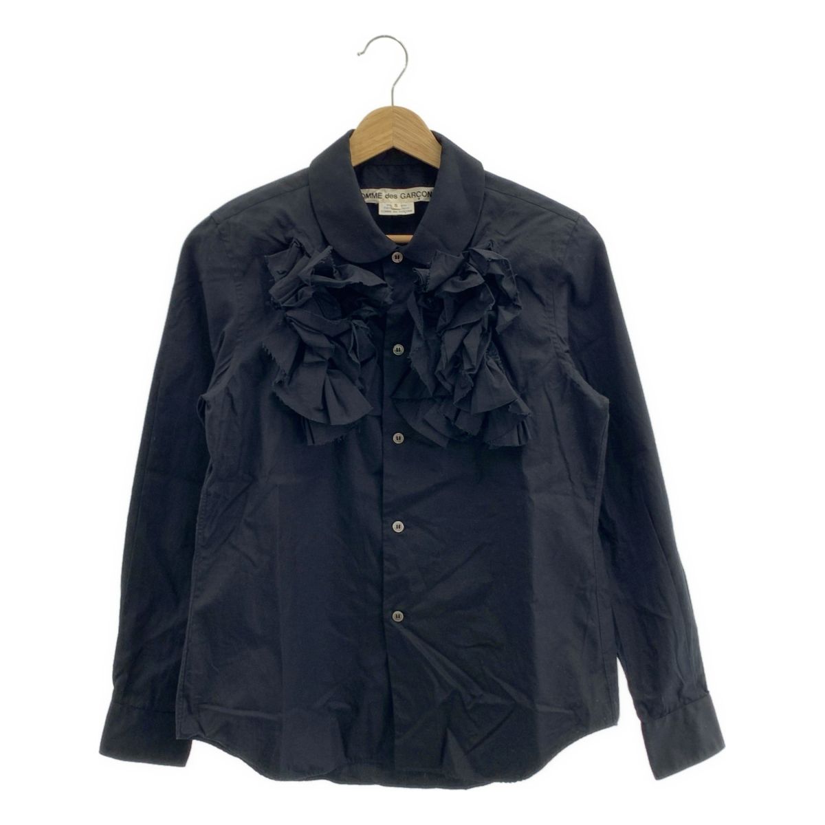 COMME des GARCONS | コムデギャルソン | 2014SS | コットン フリル ラウンドカラー シャツ | S | ブラック | レディース