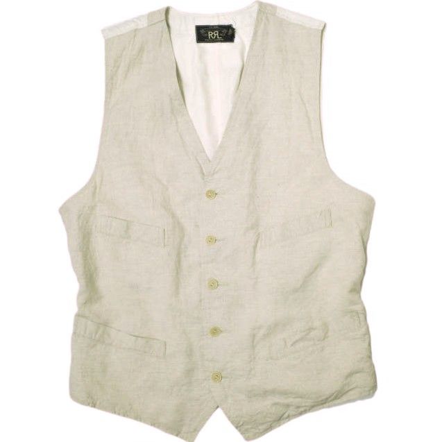 RRL ダブルアールエル コットンリネンシルクベスト 782857975001 S Ivory ジレ Double RL トップス g20706