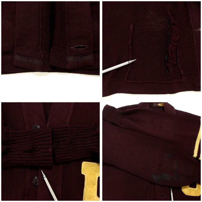 40s USA製 vintage Wilson ウィルソン レタード ウール ニット