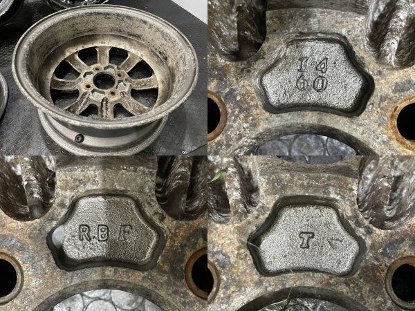旧車ホイール ワタナベ 社外ホイール 14インチ 4本 6J4HPCD100約+40