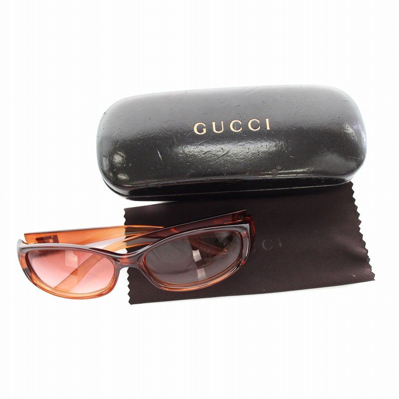 【良品】GUCCI・グッチ・サングラス・ブラウン・55◻︎16 120 グッチ GUCCI サングラス 眼鏡 ウェリントン セルフレーム