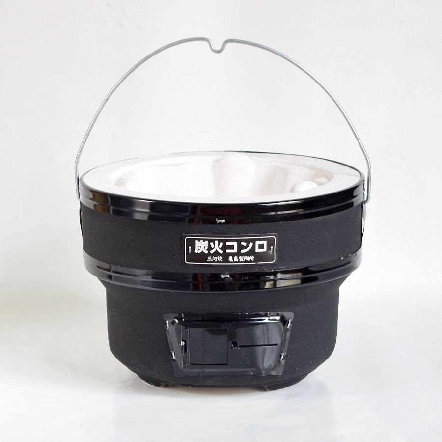 じゅうじゅう七輪 黒 焼網付 国産 珪藻土 コンロ