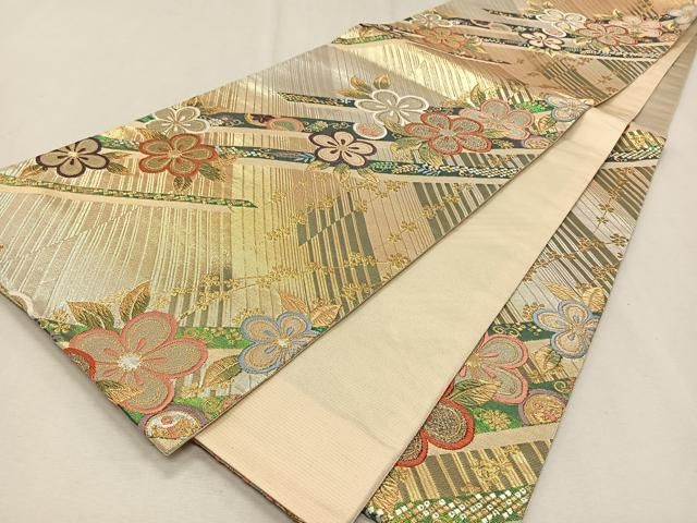 寛文菊 唐織 袋帯 平和屋着物◎六通柄袋帯 唐織 吉祥花文 金銀糸 正絹 逸品