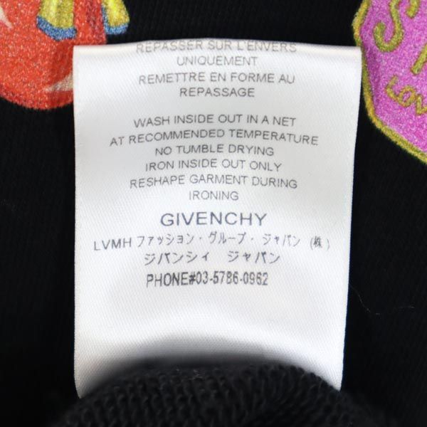 ジバンシィ ロゴプリント スウェットパーカー XS ブラック GIVENCHY メンズ   【221126】