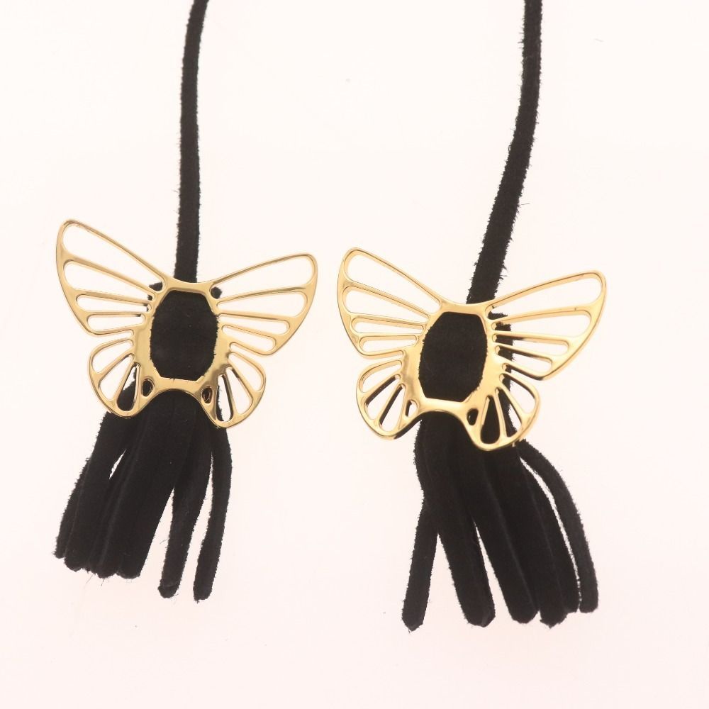 セルジオロッシ ロングブーツ ハイヒール 靴 紐 蝶々柄 イタリア製 レディース 36 1|2 23.0cm相当 ブラック ♥ KIN-KAAI_COM