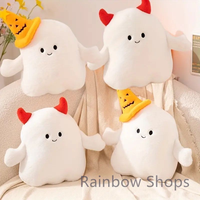 ♥ ハロウィンゴーストぬいぐるみ デビル＆魔法帽バージョン パーティーに最適なぬいぐるみゴーストクラウドピロー - 合成素 yunban577