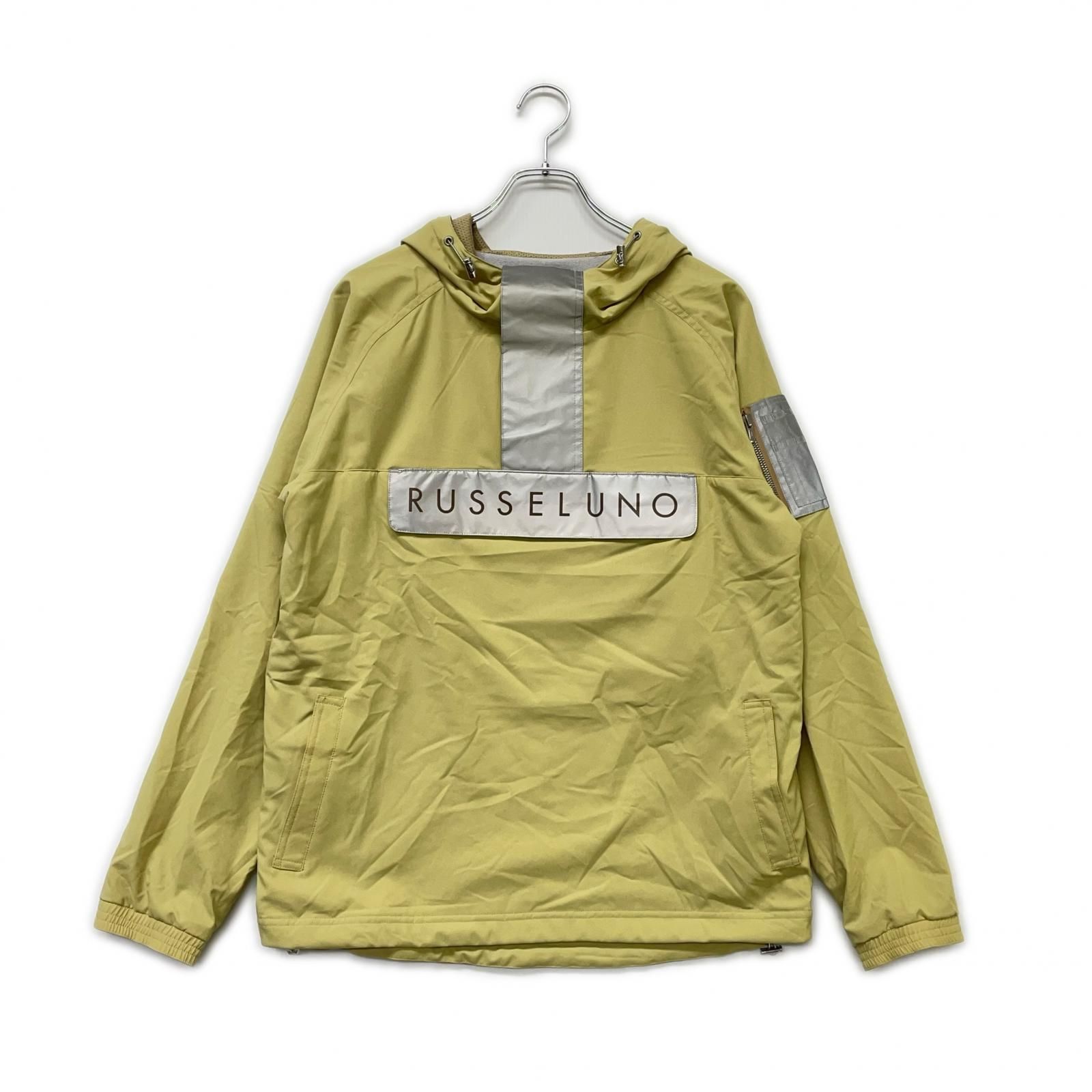 ♥品 メンズ ラッセルノ RUSSELUNO ハーフジップアウター 4 M クリームイエロー パーカー フーディー 銀色裏地
