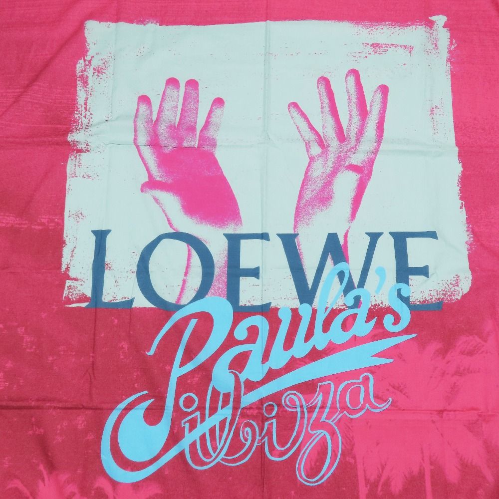 LOEWE×Paula’s ibiza ロエベ×パウラズイビザ フリンジ ロゴプリント 半袖 カットソー トップス レディース イエロー S LOEWE - 本物 ロエベ LOEWE × パウラズイビザ Paula's Ibiza
