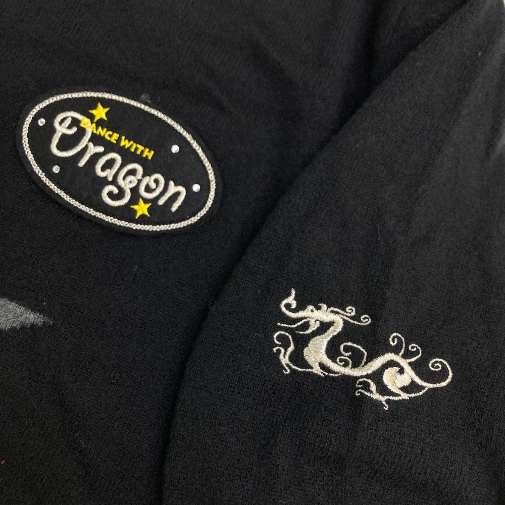 サイズ：2 DANCE WITH DRAGON ダンスウィズドラゴン  ウール ニットセーター 星柄 ブラック系 [240101453423] ゴルフウェア メンズ ストスト サイズ：2 DANCE WITH DRAGON ダンスウィズドラゴン ウール
