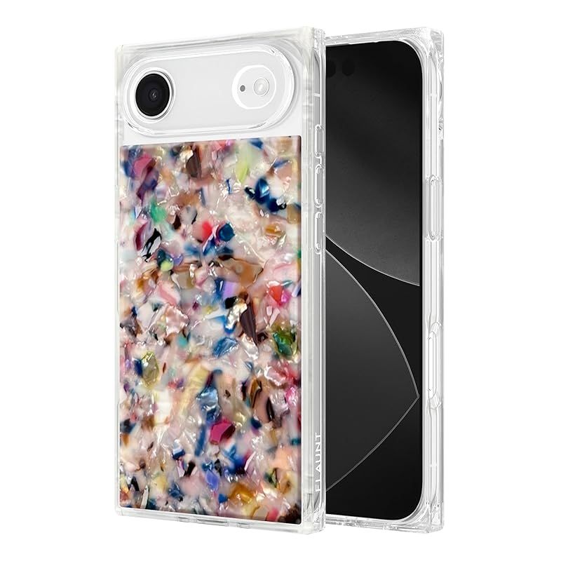 FLAUNT iPhone Air用 スマホケース 背面型 Square マグセーフケース 正規品 フラウント Rainbow Confetti Tortoise Shell