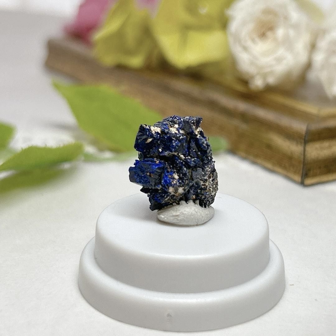 【E7037】アジュライト＊＊藍銅鉱＊岩絵の具＊Azurite＊パワーストーン＊天然石＊クリスタルワールド
