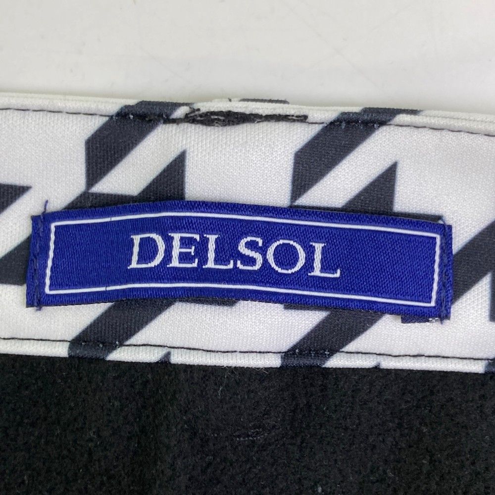 サイズ：3L DELSOL デルソル  裏起毛ストレッチスカート 千鳥柄 ブラック系 [240101445368] ゴルフウェア レディース ストスト サイズ：3L DELSOL デルソル 裏起毛ストレッチスカート 千鳥柄