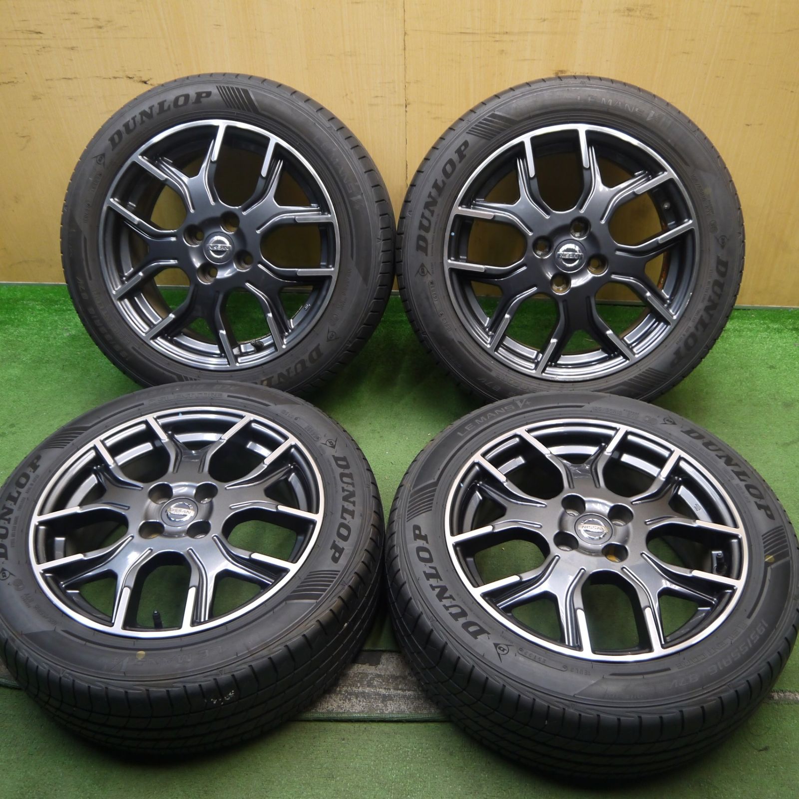 バリ溝 22年 キレイ 9.5分 日産 E12 ノート ニスモ 純正 ENKEI 195|55R16 ダンロップ LE MANS V 16インチ エンケイ PCD100|4H 5092909Hノ