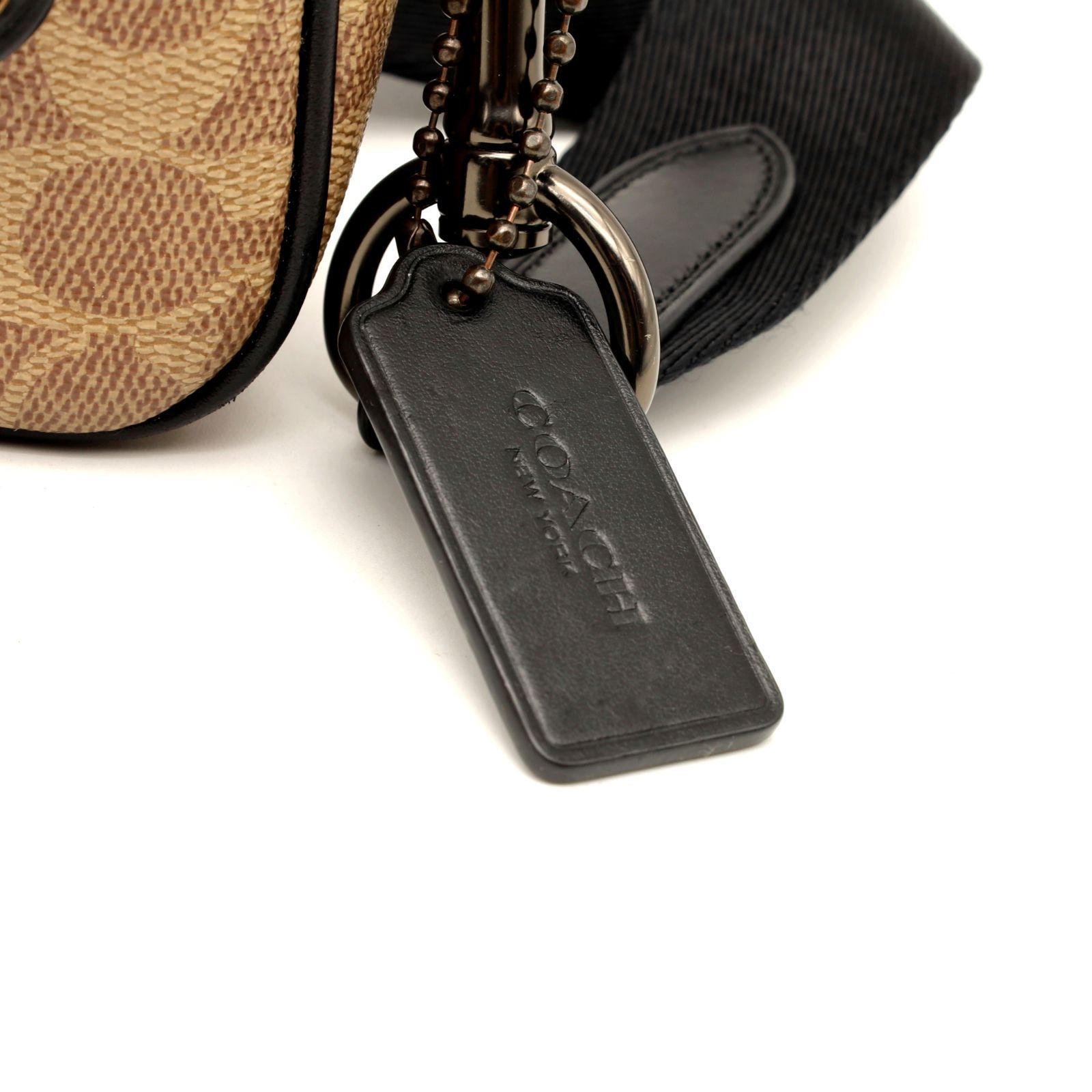 美品 COACH コーチ メンズ ショルダーバッグ アカデミー シグネチャー 