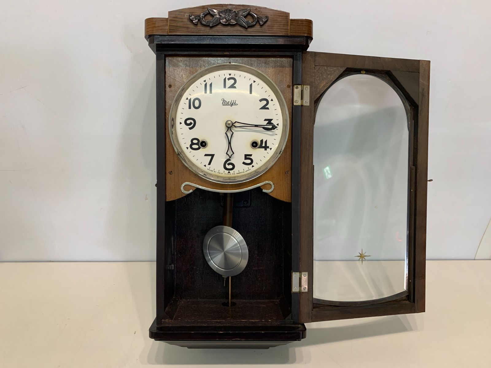 明治時計 昭和レトロ 掛け時計 振り子時計 柱時計 レトロ掛け時計