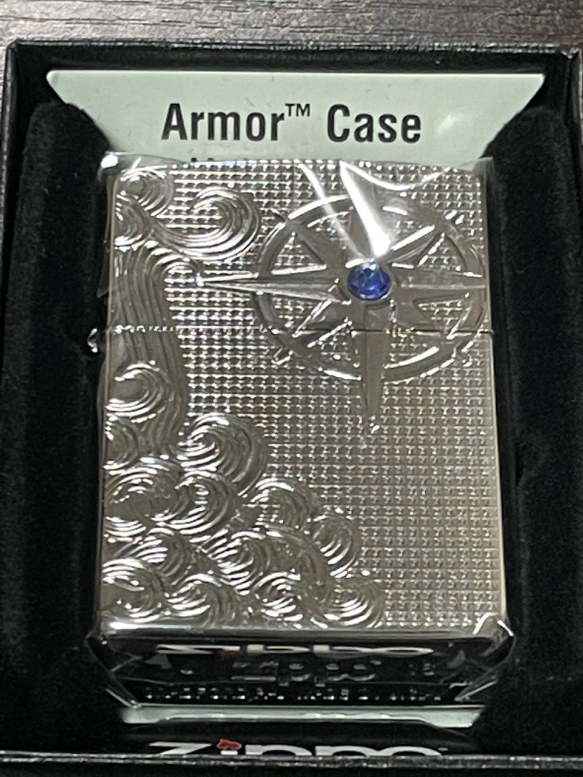 zippo アーマー 装飾 スワロフスキー silver Armor Case 2016年製 前面