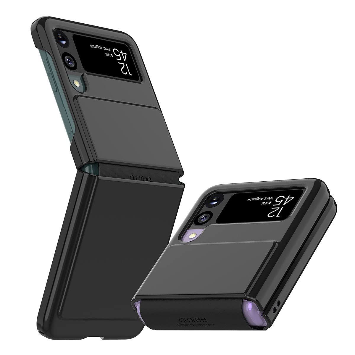 【特価商品】Aero ケース Flex 5G [ サムスン公式認証品 3 ヒンジまで保護 Flip カメラ保護設計 ストラップホール付き Z ギャラクシー Galaxy ] AR21945GZFP3BK(ブラック) Araree 【国内正規品】
