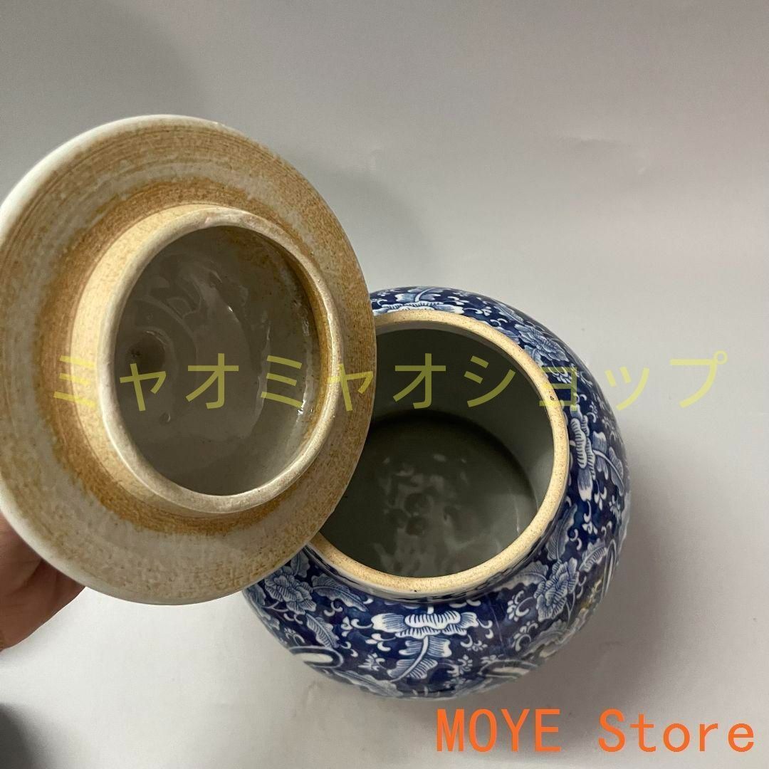清末期青花磁器将軍壺 景徳鎮 陶磁器 装飾品 現代工芸品 美術品