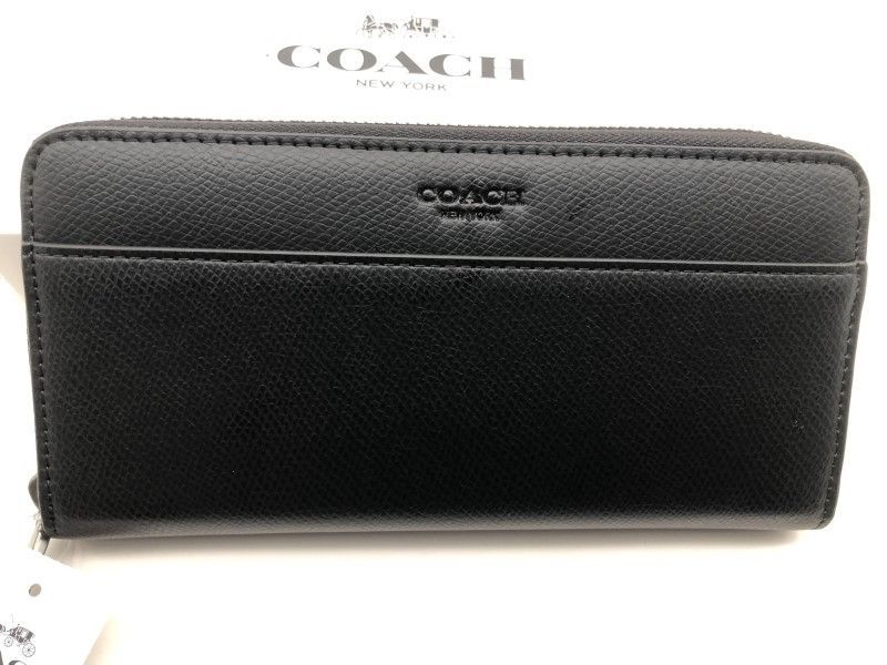 コーチ COACH 長財布 財布 ブラック シグネチャー アコーディオン 