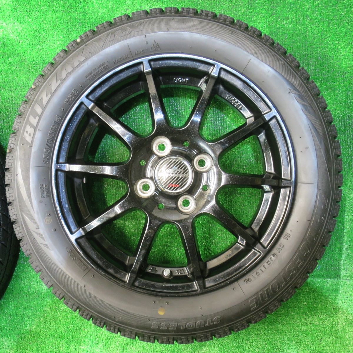 バリ溝 キレイ 9分 スタッドレス 155 65R14 ブリヂストン ブリザック VRX SCHNEIDER シュナイダー 14インチ PCD100 4H 5101102NJス