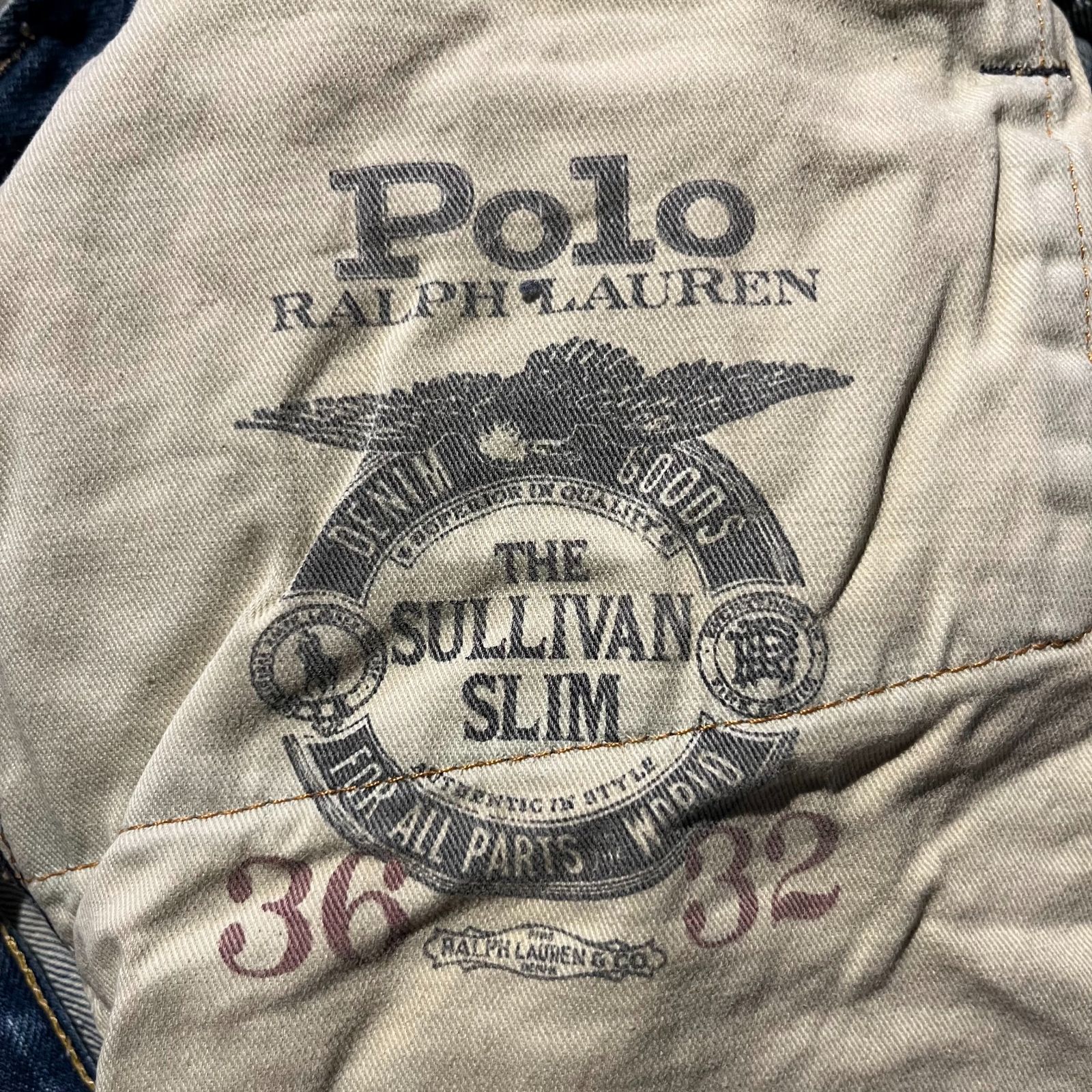 Polo RALPH LAUREN THE SULLIVAN SLIM パッチワークデニム ダメージ