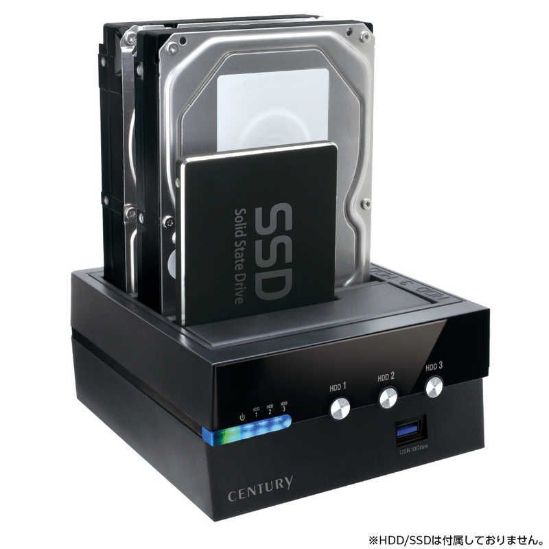 センチュリー 裸族のお立ち台 3 Bay IS USB 10 G Hub 裸族 3.5インチ＆2.5インチ対応 SATA 3台