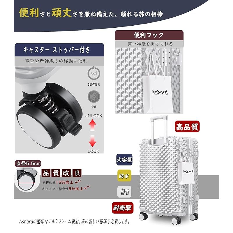 スーツケース Sサイズ アルミフレーム 軽量 キャリーケースTSAロック付 静音 楽天市場】スーツケース フレームタイプ 静音キャスター 軽量