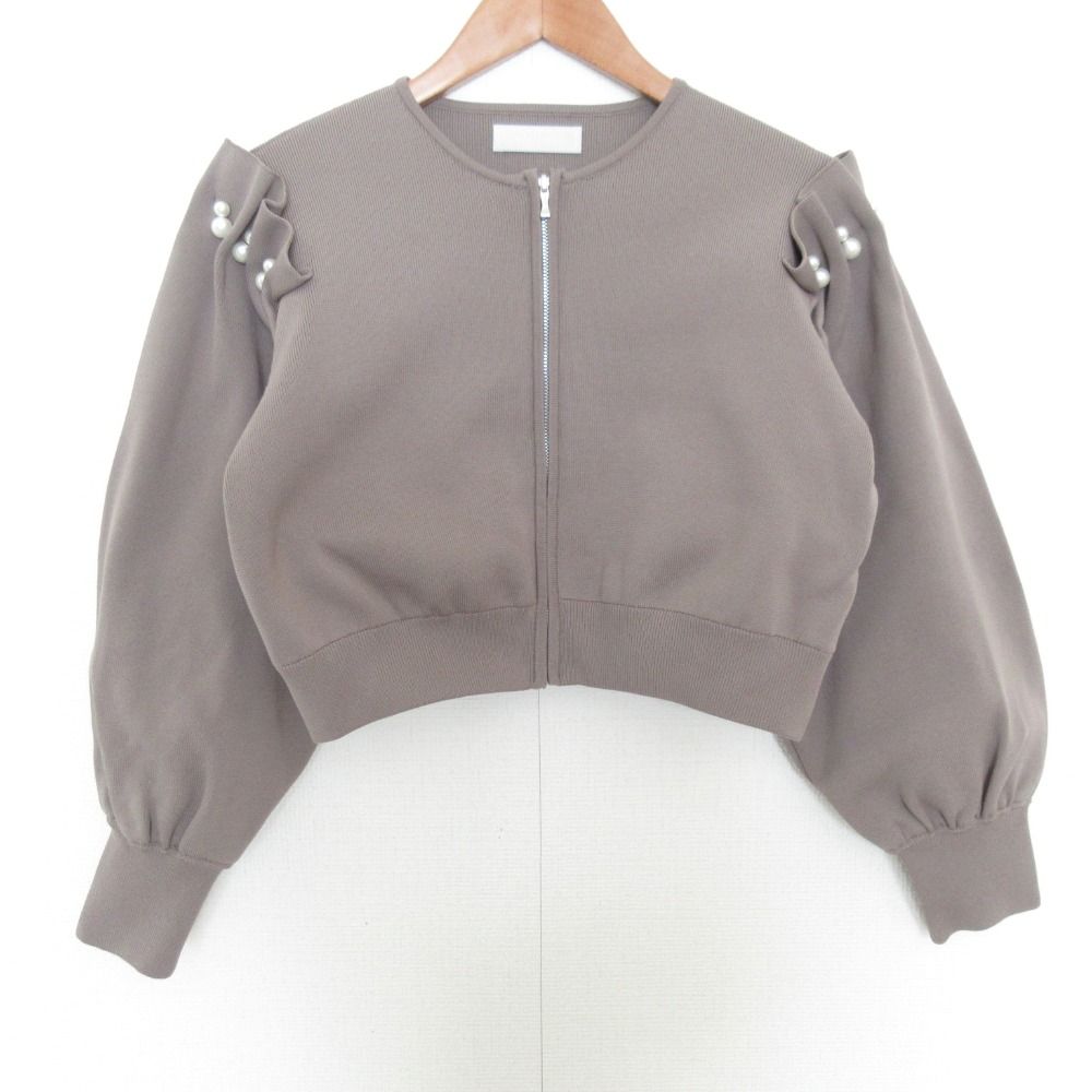 美品 22AW CELFORD セルフォード パール付きニットブルゾン