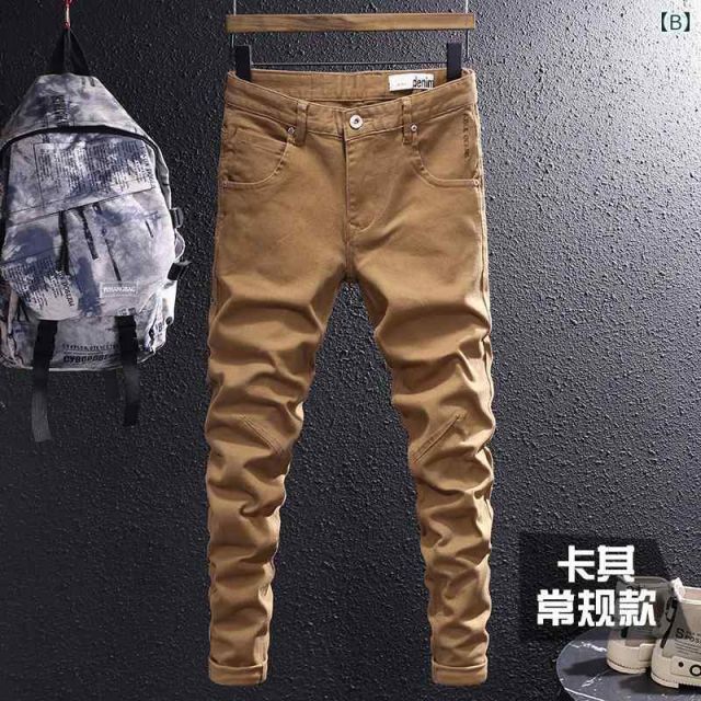 送料無料。 34 メンズ ファッション 服 オシャレ シンプル 大人 かっこいい 大きいサイズ ストリート 紳士服 春 ジーンズ シンプル 韓国スタイル スリム パンツ カジュアル 快適 ストレッチ パンツ 最短発送！