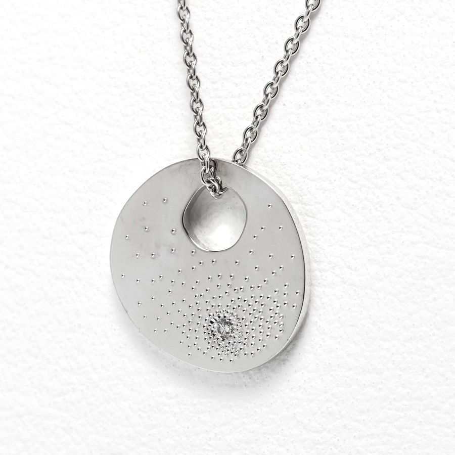 デビアス / DE BEERS ネックレス K18WG ダイヤモンド 2P 42 cm 【中古  