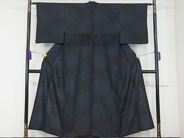 平和屋1□極上 京都・西陣 織元ブランド 秦流舎 お召 紗袷 花唐草文 暈