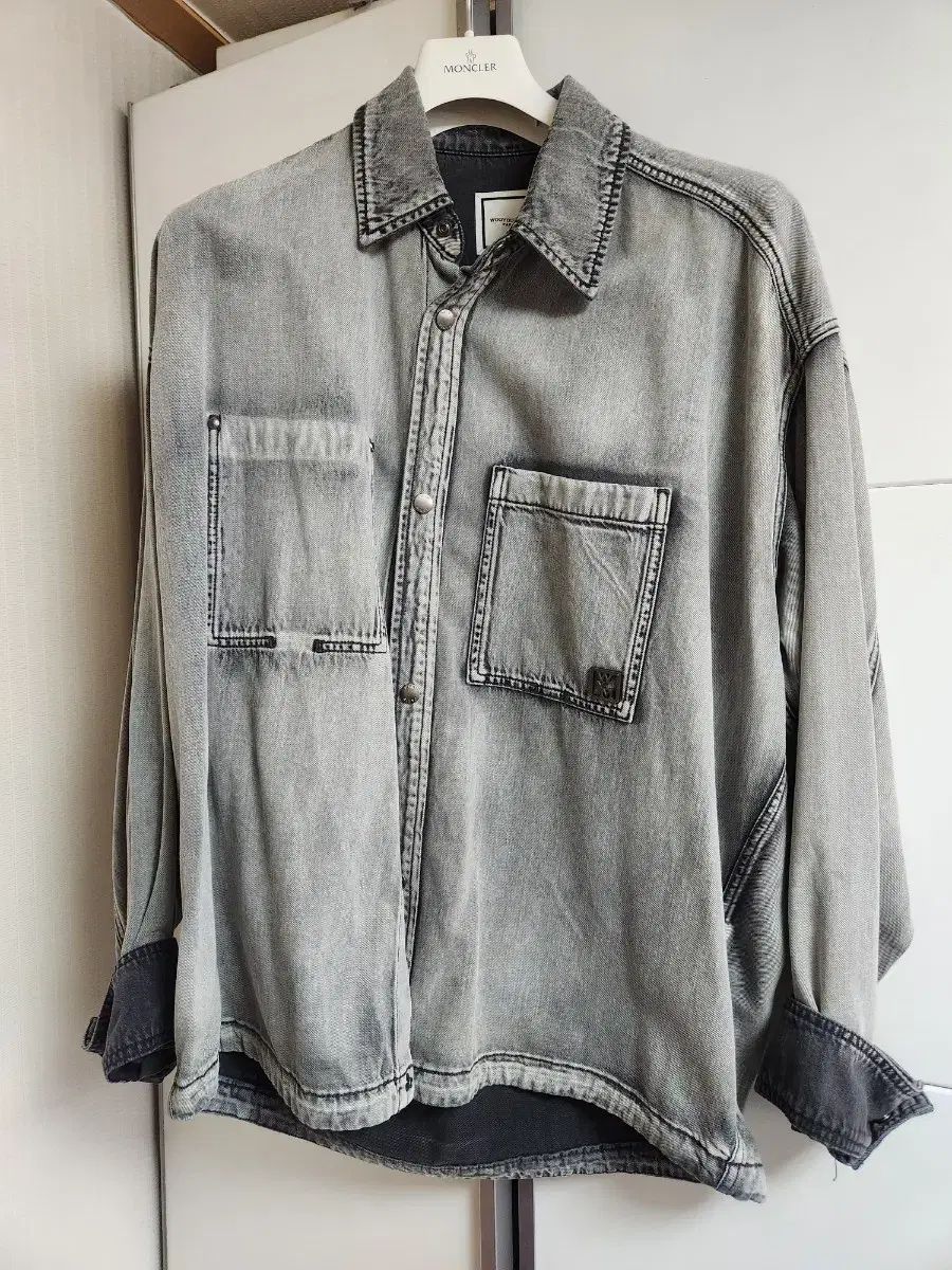WOOYOUNGMI 25ss ウォッシュ グレー デニム シャツ 50