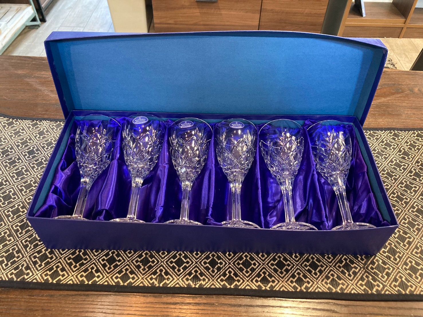 値下げ！【未使用品】ロイヤルダルトン クリスタルグラス6客 royal
