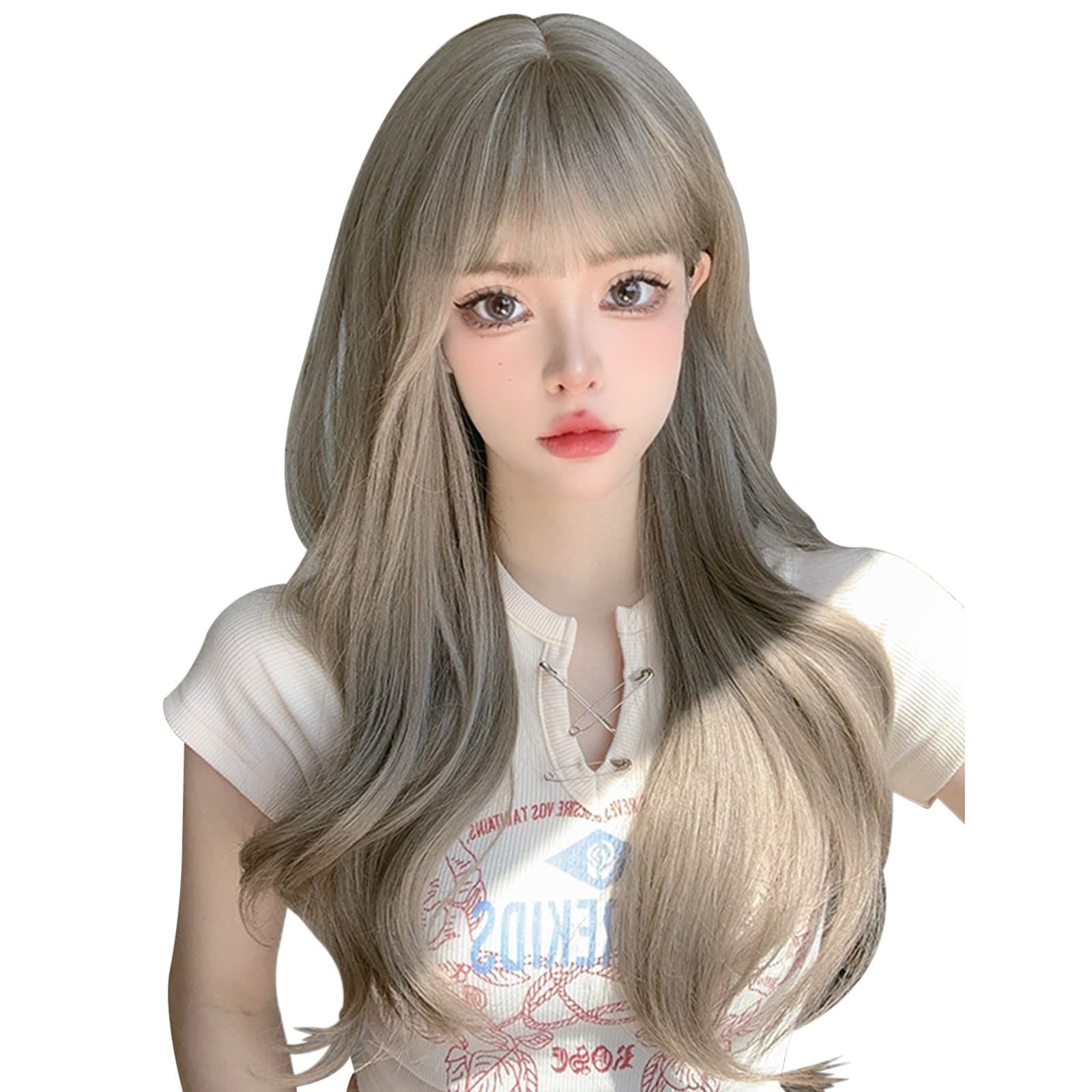 人気商品　日常 ファッション ぱっつん 小顔 カツラ 原宿系 ほつれカール 人気 wig レディーズ ウェーブ 可愛い ウィッグ ウィッグ 耐熱 女装 自然 巻き髪 ネット/櫛付き フルウィッグ かつら 