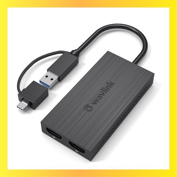 新着Size:USB 3.0-デュアル HDMI4K WAVLINK USB 3.0A/type-C-デュアル HDMI アダプター 2K出力 ミニドッキングステーション/最 大4K（3840x2160 @ 30Hzディスプレイ出力/1ｘ1440P対応 H