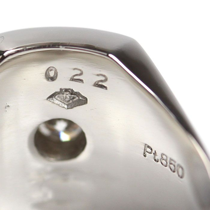m*n様 Pt850の刻印が入ったプラチナリング Pt850プラチナ 印台 リング・指輪 ダイヤモンド0.22ct 20号 17.2g