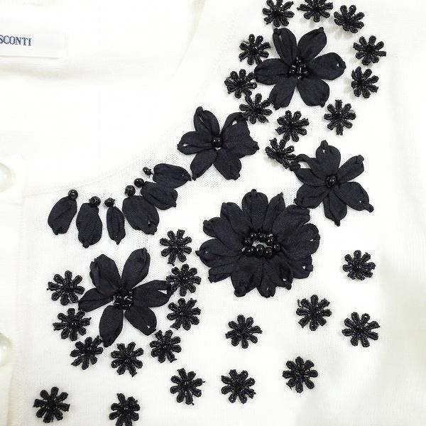 snc ギャラリービスコンティ GALLERY VISCONTI カーディガン 2 白 黒